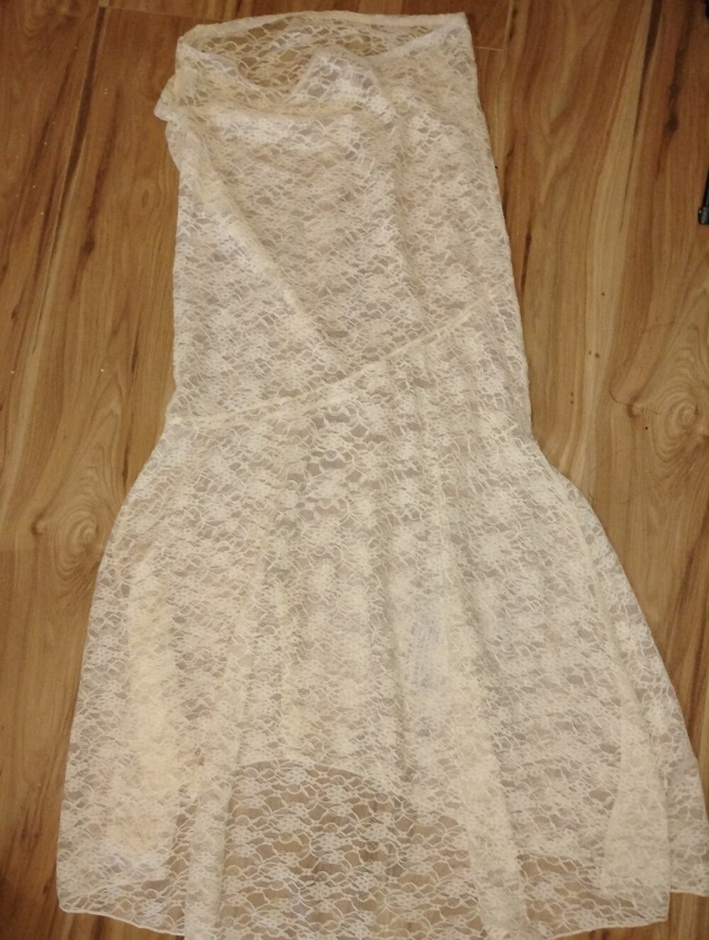 Lace Fit-and-Flare Women's Overlay Skirt/Cover Up In Ivory - Brand Unknown